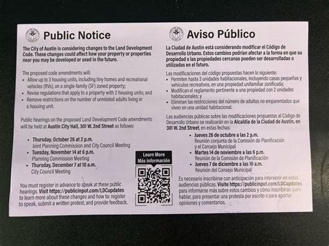 Why did the City of Austin send you a Land Development Code notice in the mail?